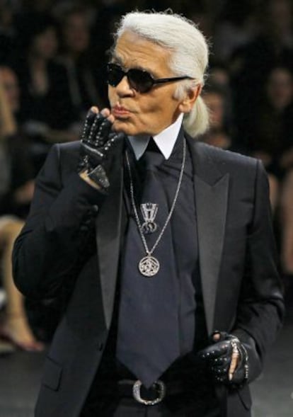 Karl Lagerfeld, en su desfile de Chanel del pasado julio en París.