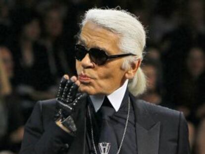 Karl Lagerfeld, en su desfile de Chanel del pasado julio en París.