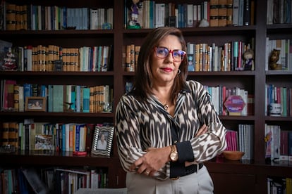 Claudia Zavala en el INE, en Ciudad de México, el 29 de mayo del 2025.