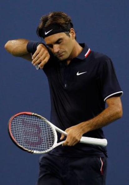 Federer, durante el partido ante Murray