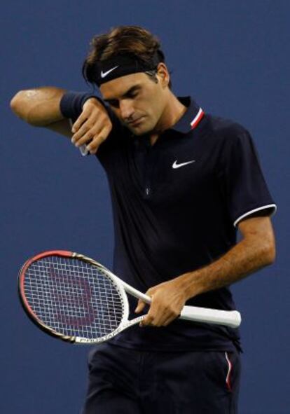 Federer, durante el partido ante Murray