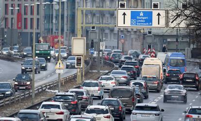 Tráfico en Múnich (Alemania), este martes por la mañana.