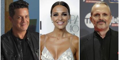 Alejandro Sanz, Paula Echevarría y Miguel Bosé.