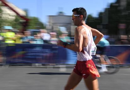 El marchista español, Miguel Ángel López, en un momento de la carrera.