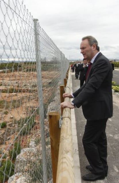 El presidente Alberto Fabra, este martes en una obra en Castellón.