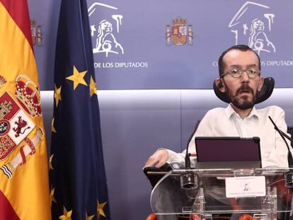 El portavoz de Unidas Podemos en el Congreso, Pablo Echenique.