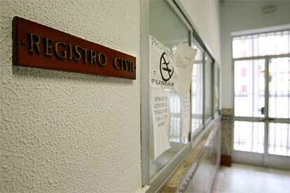 Oficina del Registro Civil en los juzgados de Algeciras.