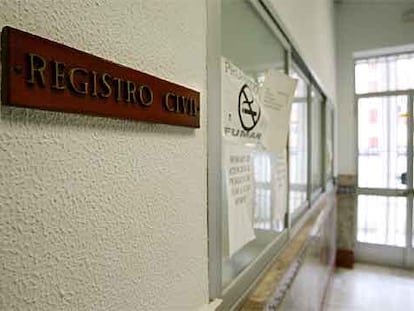 Oficina del Registro Civil en los juzgados de Algeciras.