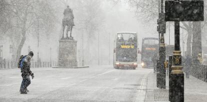 Tormenta de nieve en Londres.