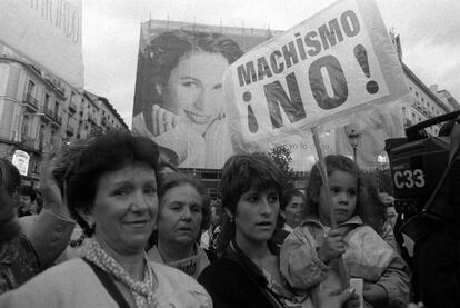 Manifestación en Madrid contra el machismo en 1998.