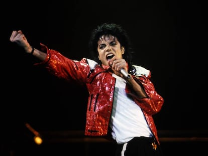 Michael Jackson durante un concierto en 1986.