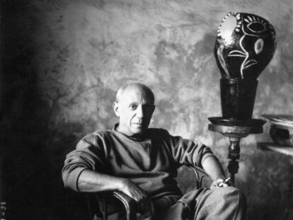 Pablo Picasso, in his Antibes (France) studio in 1946.