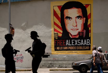 mural en protesta por el juicio en Estados Unidos contra Alex Saab