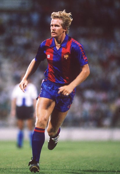 Bernd Schuster, en un partido de Liga con el Barcelona en la temporada 1987-88.