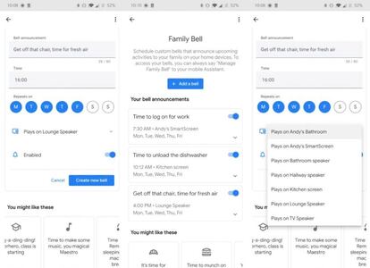 Alarmas familiares en el asistente de Google.
