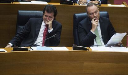 José Císcar, vicepresidente del Consell, junto a Alberto Fabra, presidente.