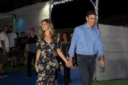 Pedro Sánchez y su esposa, Begoña Gómez, en las instalaciones del FIB el pasado 20 de julio.