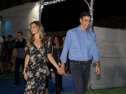 Pedro Sánchez y su esposa, Begoña Gómez, en las instalaciones del FIB el pasado 20 de julio.