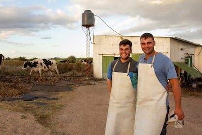 Productores de lácteos en Uruguay.