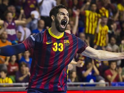 Karabatic celebra la victoria del Barcelona