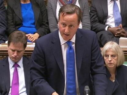 David Cameron, hoy, ante la Cámara de los Comunes