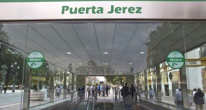 Inauguración de la estación de Puerta Jerez de la linea 1 del metro de Sevilla, en 2009.