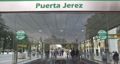 Inauguraci&oacute;n de la estaci&oacute;n de Puerta Jerez de la linea 1 del metro de Sevilla, en 2009. 