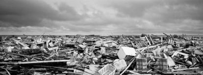 La costa nordeste de Japón tras el terremoto ocurrido en marzo de 2011.