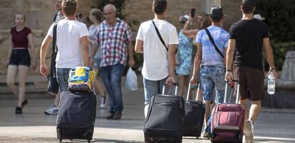 Turistas en el centro de Valencia.