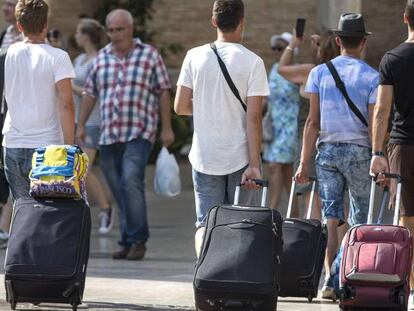 Turistas en el centro de Valencia.