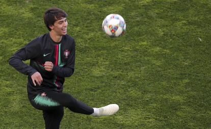 Joao Felix, durante un entrenamiento de la selección portuguesa.