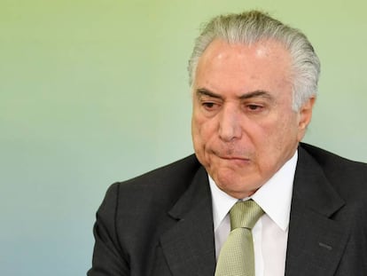 El presidente brasile&ntilde;o Michel Temer, en una ceremonia el 29 de junio