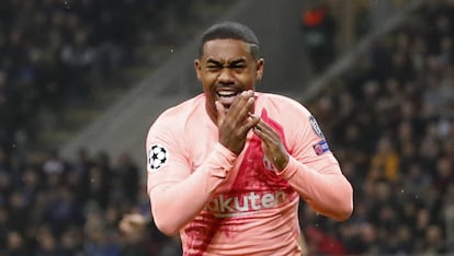 Malcom celebra el seu gol.