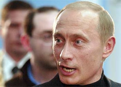 Putin, durante su comparecencia ante la prensa en la madrugada de ayer, una vez conocida su victoria.
