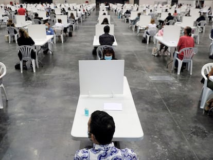 Oposiciones celebradas en Valencia, en septiembre de 2020.