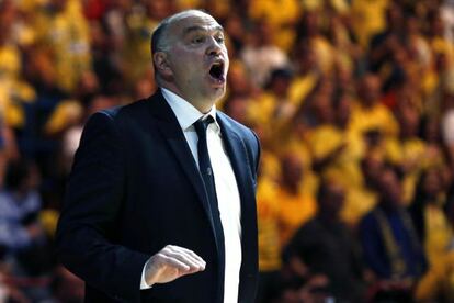 Laso durante la final ante el Maccabi