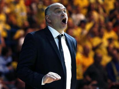 Laso durante la final ante el Maccabi