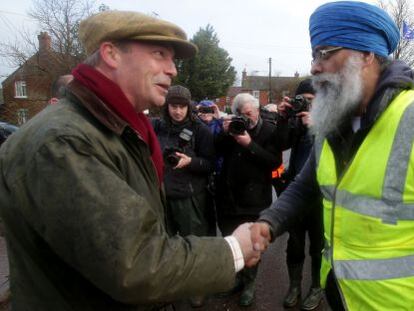 Nigel Farage, l&iacute;der del partido antieuropeo el pasado viernes.