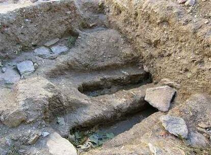 Detalle de las excavaciones arqueológicas en Buitrago del Lozoya.
