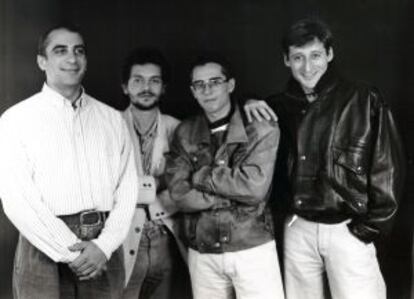 Lluís Llario, Felipe Cucciardi, Ximo Tébar y Ricardo Belda cuando grabaron 'Son mediterráneo'.
