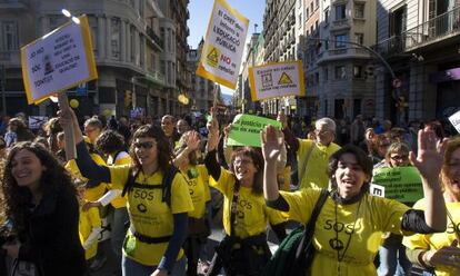 Imagen de una de las protestas que provocaron los recortes educativos.