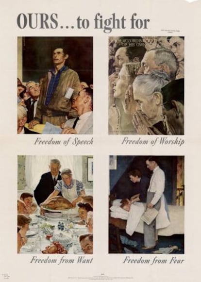 Las ilustraciones de Norman Rockwell basadas en las libertades fundamentales de Roosevelt que publicó 'The Saturday Evening Post'.