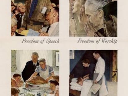 Las ilustraciones de Norman Rockwell basadas en las libertades fundamentales de Roosevelt que publicó 'The Saturday Evening Post'.