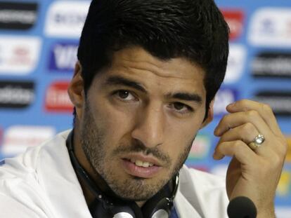 Luis Suárez, durante uma entrevista coletiva.