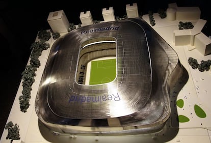 Maqueta con la nueva imagen del estadio.