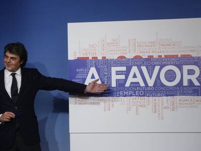 El popular Jorge Moragas, durante la presentaci&oacute;n del plan de campa&ntilde;a electoral del Partido Popular 