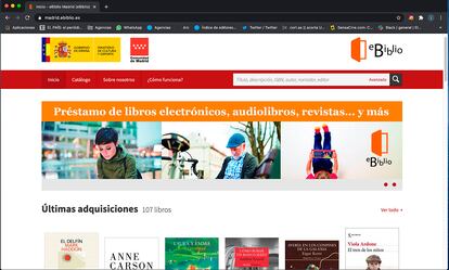 Portada de la plataforma eBiblio.