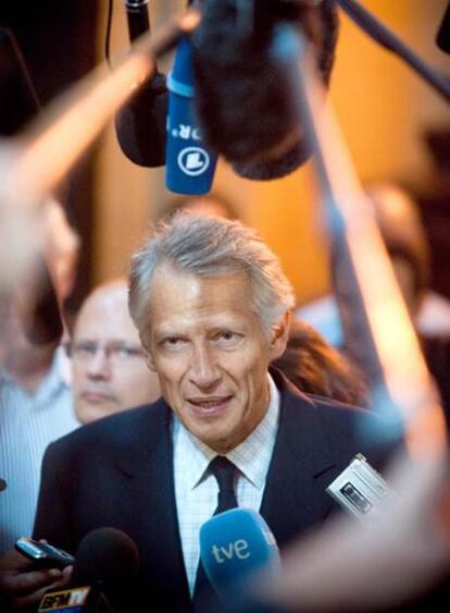 Dominique de Villepin, a su llegada al Palacio de Justicia de París.