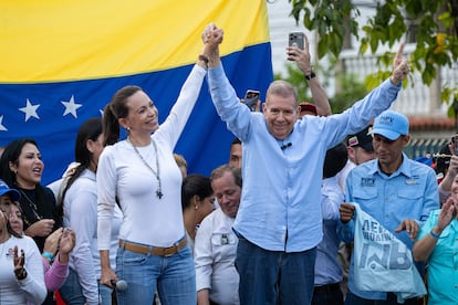 María Corina Machado y Edmundo González en Guatire, el 31 de mayo.