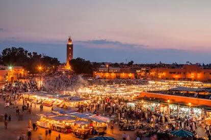 Los anocheceres en Marrakesch parecen salidos de un cuento.